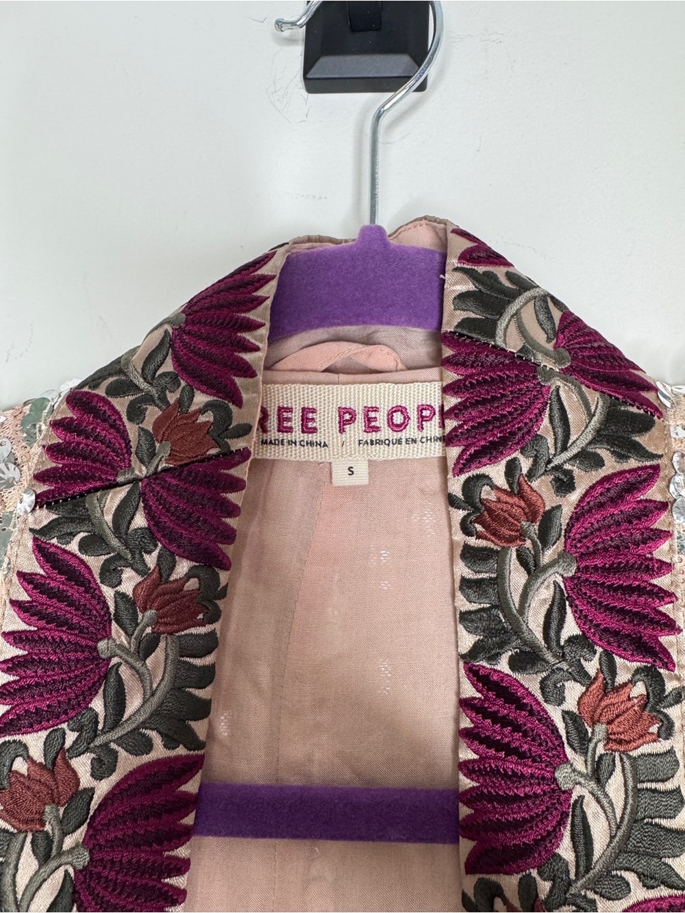 Free People Silver Sequin Light is Coming Duster Kimono Small - Picture 10 of 11